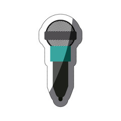 Microphone device icon. Broadcasting journalism news technology media and studio theme. Isolated design. Vector illustration