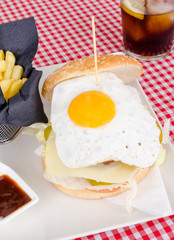 Burger with egg