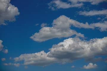 Naklejka na ściany i meble Blue summer sky with some clouds.