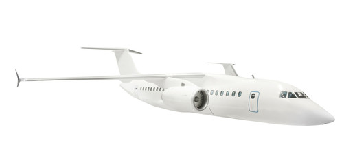 Fototapeta na wymiar Modern airplane on white background