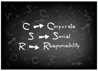 Corporate Social Responsibility Concepts on A Black Chalkboard