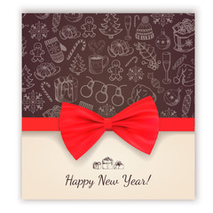 Greeting text and sketch decorations.