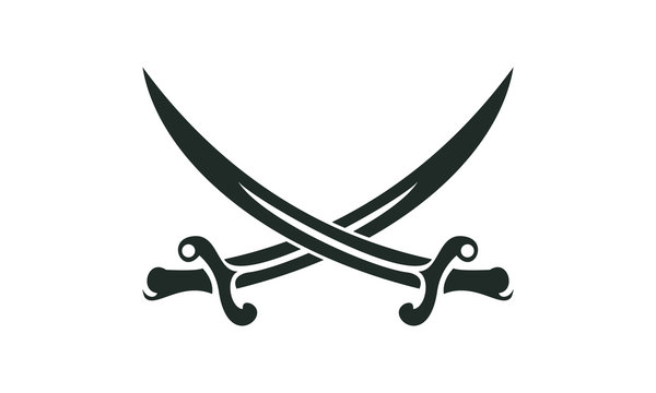Pm logo monogram with sword and shield Royalty Free Vector