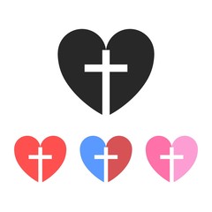 Obraz premium Heart with Cross Shape