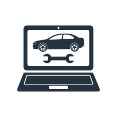 car diagnostics, isolated icon on white background, auto service
