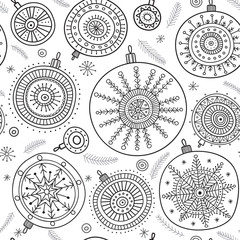 ethnic christmas baubles seamless pattern