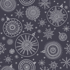 ethnic christmas baubles seamless pattern dark