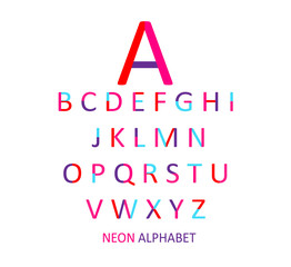 Neon color font flat design pink