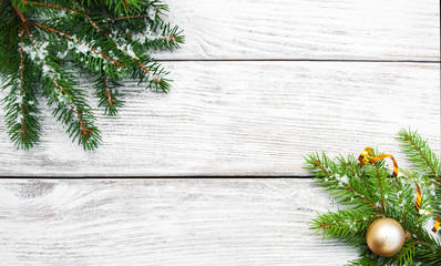 christmas decorations in snow