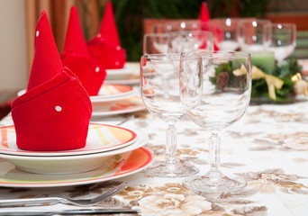 Christmas dinner table