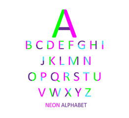 Neon color font flat design pink