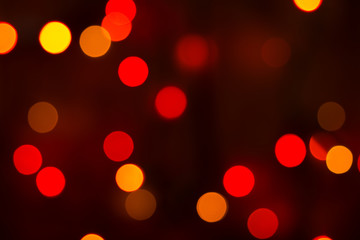 Defocused Bokeh Background of Red Fairy Lights
