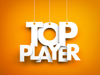 Top player. Letters on strings. 3d illustration