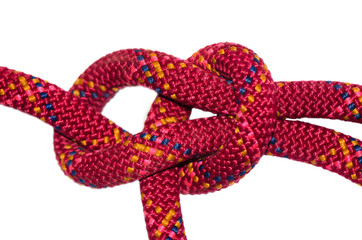 bowline knot red rope.