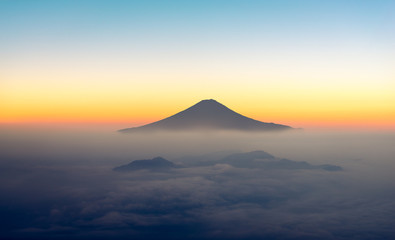 Silhouette of Mount Fuji