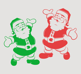 silhouette of Santa Claus with bag