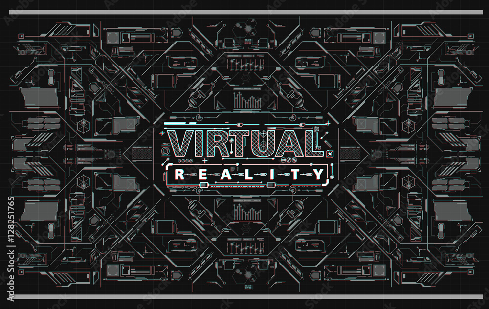 Poster background with futuristic user interface. design concept with hud elements.