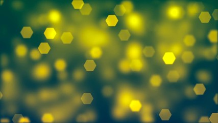 Abstract background of blurry yellow hexagonal bokeh