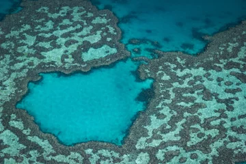 Papier Peint photo autocollant Whitehaven Beach, île de Whitsundays, Australie Great Barrier reef from above, Queensland, Australia