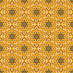 Seamless hand drawn mandala pattern.