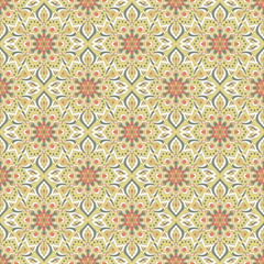 Seamless hand drawn mandala pattern.