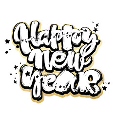Happy New Year hand lettering banner.