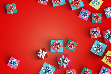 Happy birthday and gift box on color background