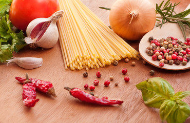 Pasta and ingredients for the sauce