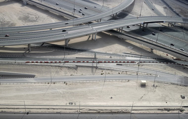 Intersection on the Sheikh Zayed road, Dubai, United Arab Emirates