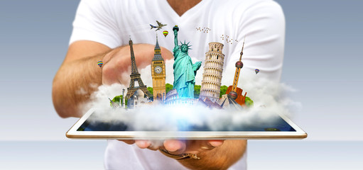 Man travelling the world