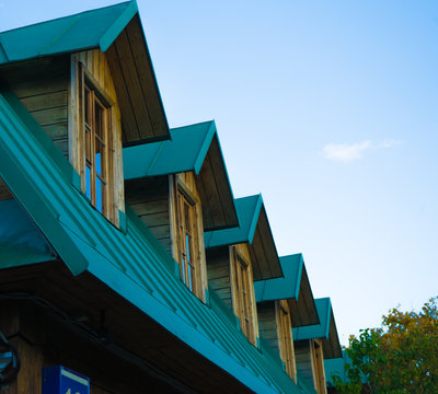 New Green Rooftop Blue Sky