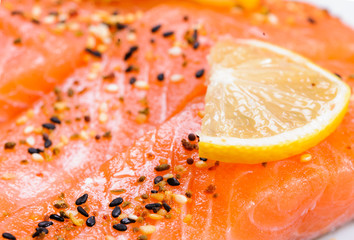 fresh salmon.Norway
