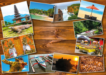 Fototapeta na wymiar Set from images with views of Bali island