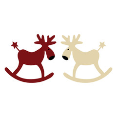 Vector illustration of a twoo toy deers