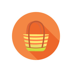 Beach bag color icon. Flat design for web and mobile