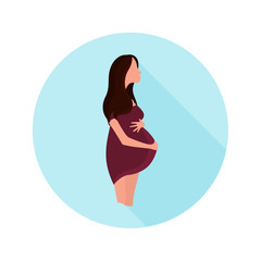 Pregnant woman color icon. Flat design for web and mobile