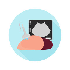 Pregnancy ultrasonography color icon. Flat design for web and mobile
