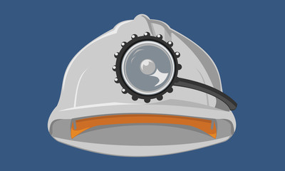 gray helmet with a light