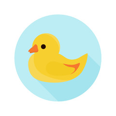 Baby duck toy color icon. Flat design for web and mobile
