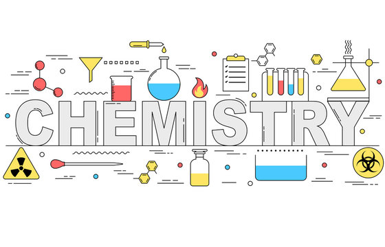 Chemistry line style illustration banner