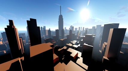 Generic cityscape architecture 3d rendering