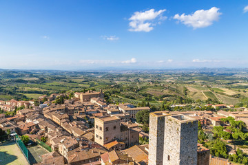 Fototapeta na wymiar San Gimignano, Italy. Scenic view of the medieval town with its towers