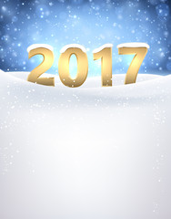 2017 New Year background with snow.
