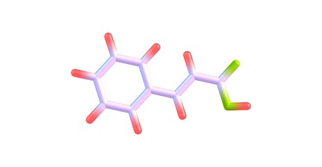 Fototapeta premium Cinnamic acid molecular structure isolated on white