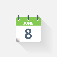 8 june calendar icon