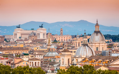 View of Rome from Holy Angel Castle at sunset - 128257120