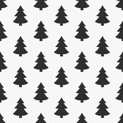 Vector seamless pattern. Modern stylish texture. Repeating geometric pattern with Christmas trees.
