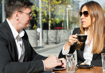 Business people on coffee break