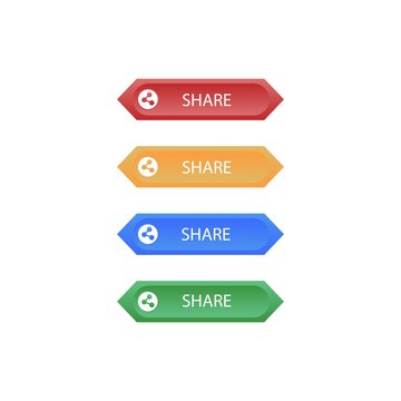 Set of Hexagonal Share Button