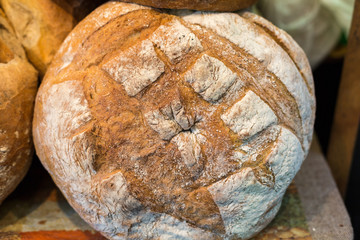  The  loaf of rustic bread traditionally roasted.